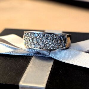 Vintage Bridal Groom DAC Cubic Zirconia Gemstones Gold Plated Band Ring sz 10